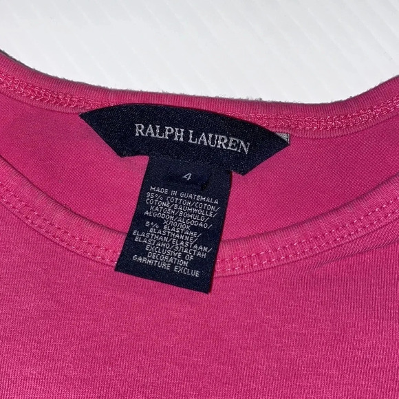 RALPH LAUREN GUC GIRLS PINK TOP EHIRT TSHIRT TEE SHIRTS SUMMER FALL CASUAL SZ 4 - Picture 3 of 7